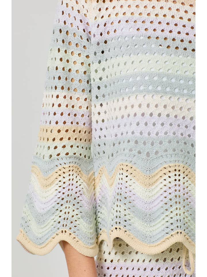 Mystree - Wholesale Knit Sweater - Women's - 61007 Open Stitch High Low Sweater