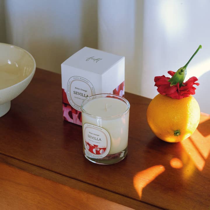 FEELIT-ESSENCES - Venta al por mayor Velas en tarros - Vela aromática de soja. Naranja amarga. Colección Sevilla