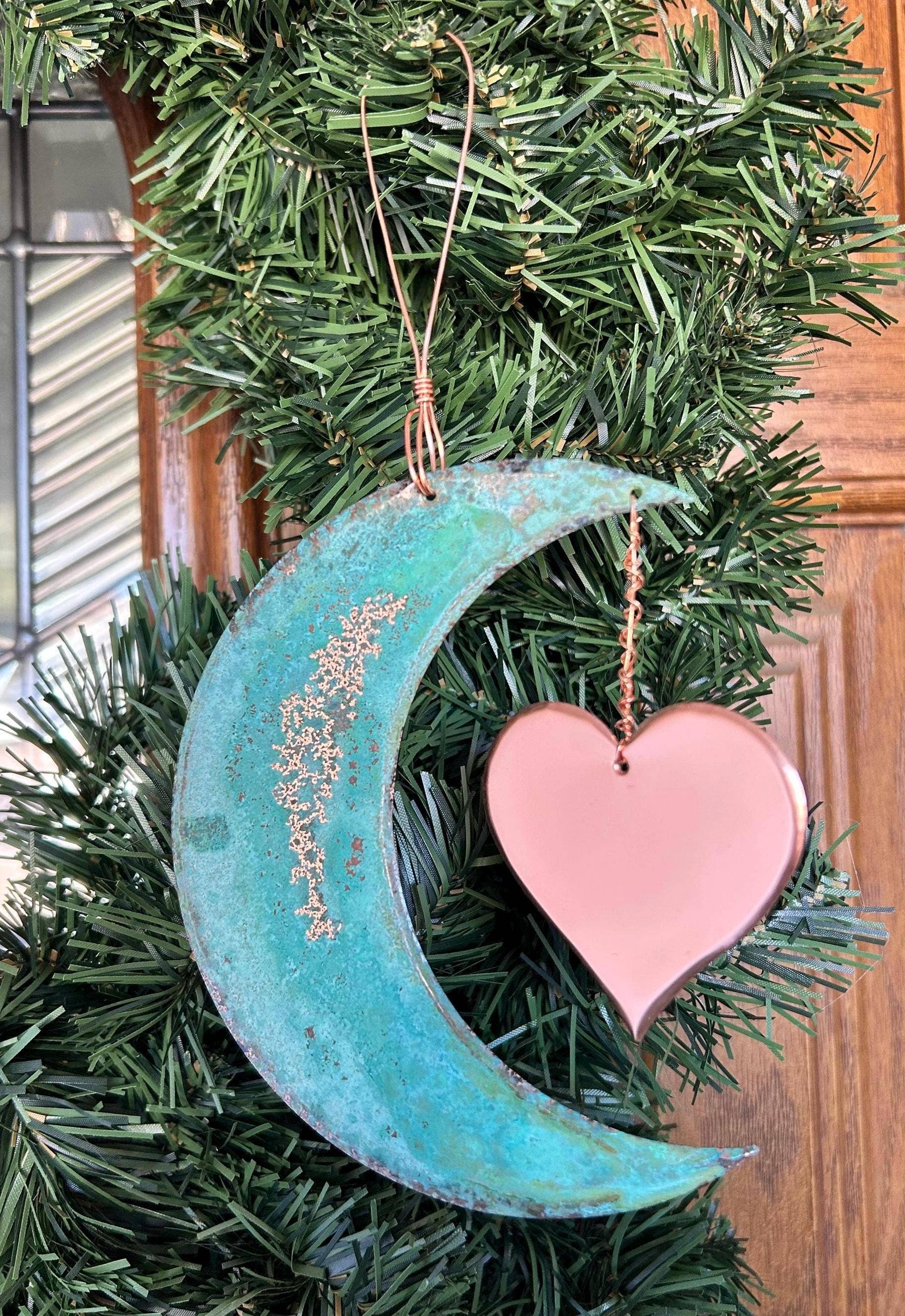 Dos Damas Designs - Wholesale Ornament - Moon & Heart Copper Christmas Ornament5