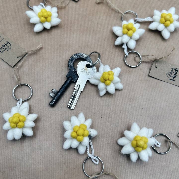 Lot de 6 porte-clés Edelweiss - New Heidi pour la vente par New Heidi
