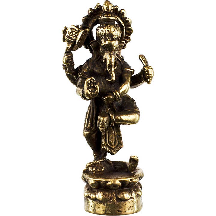 Kheops International - Venta al por mayor Figura decorativa - Miniestatuas de latón bailando con Ganesha (paquete de 3)