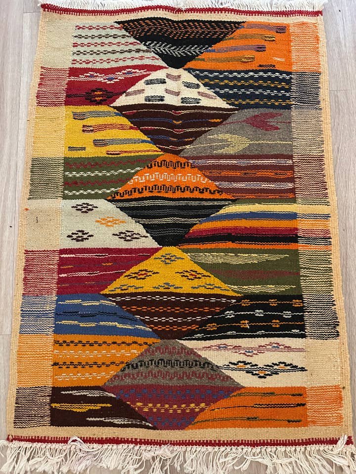 Handmade Moroccan Rug – Mountain Moon Design (Neutral Tones) for wholesale by Marrakech Bazaar