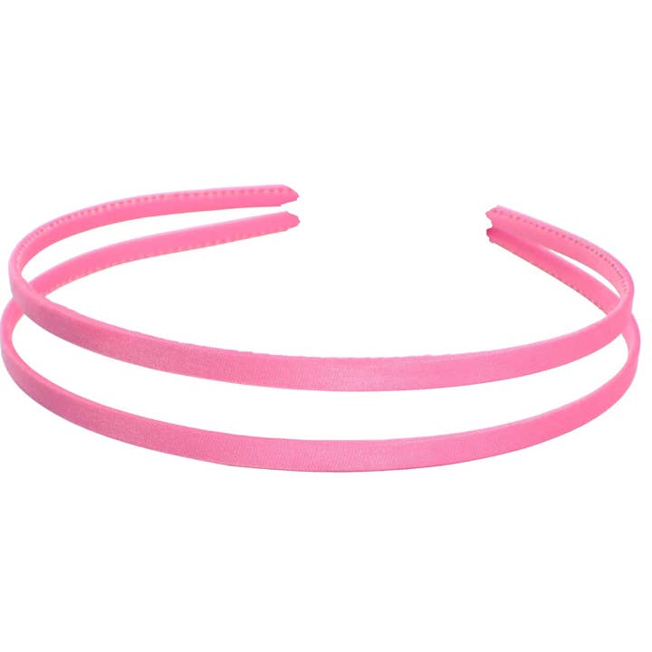 Topkids Accessories – wholesale Fashion headband – women's – 2pc Thin Satin Covered Metal Headbands Hair Bands Alice Bands Ribbon Wrapped Hairbands Head Bands Adult Women Girls Black White Pink Fuchsia7