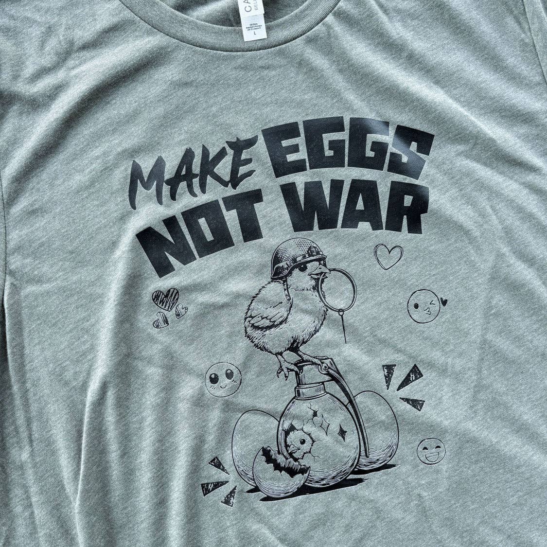 The Chicken Bawks - Wholesale Screen Printed T-Shirt - Unisex - Make Eggs Not War4