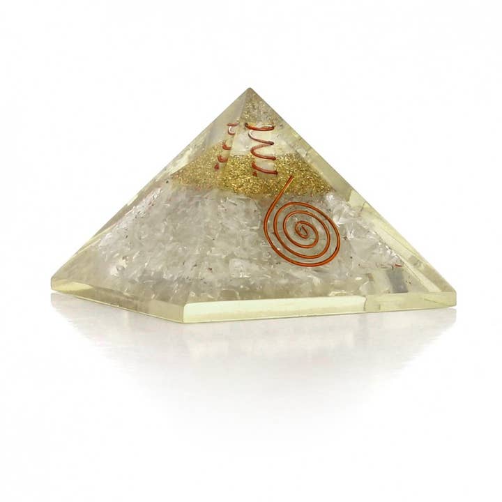 UniArt - Wholesale Spiritual Stone/Crystal - Orgonite Pyramid with Natural Stones and Copper Spiral