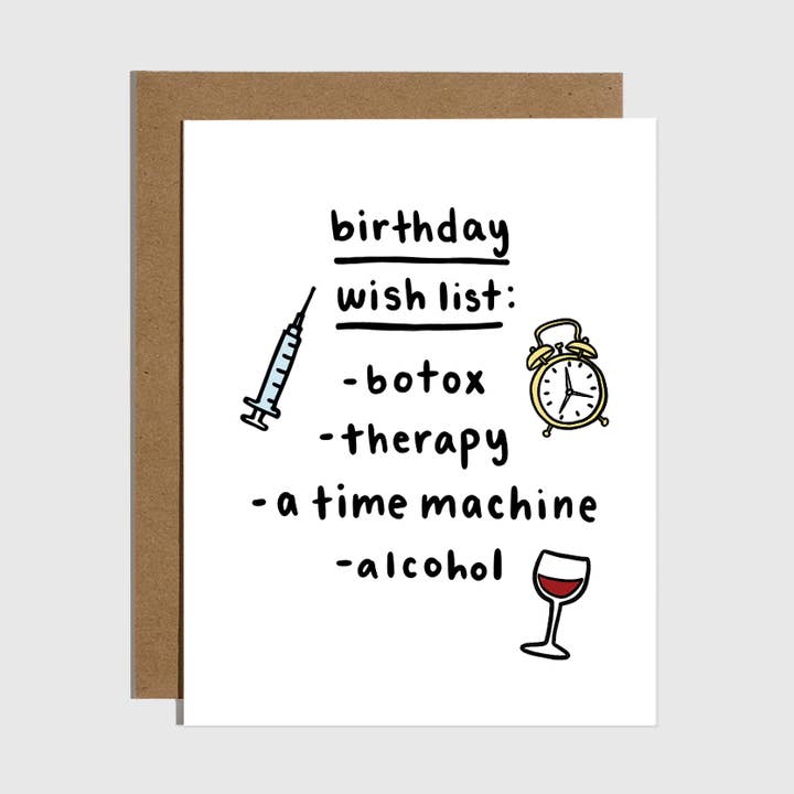 Birthday Wishlist Card for wholesale by Brittany Paige