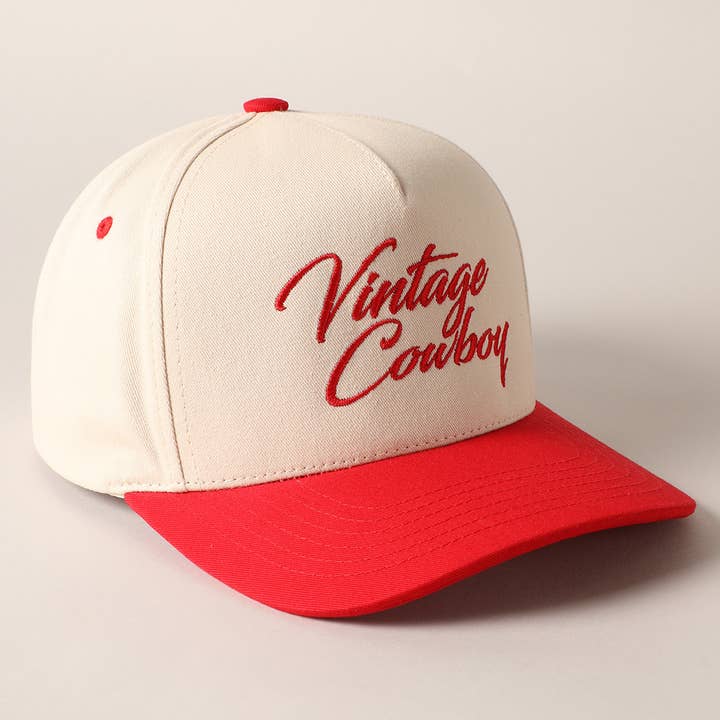 Fashion City - Wholesale Baseball cap – Unisex - Vintage Cowboy Embroidery Two Tone Baseball Cap13