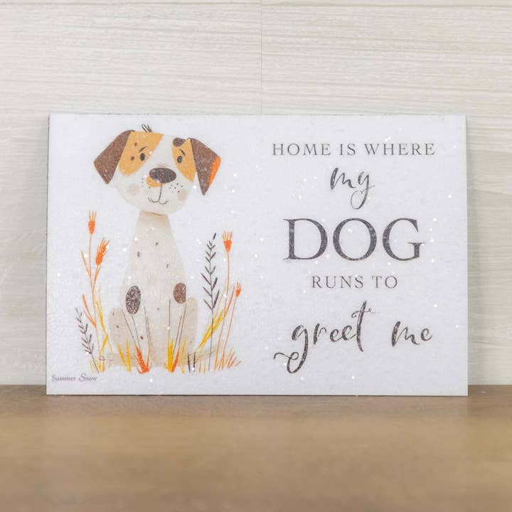Magnet Home Is Where My Dog Runs To Greet Me Puppy Gift for wholesale by Summer Snow Art