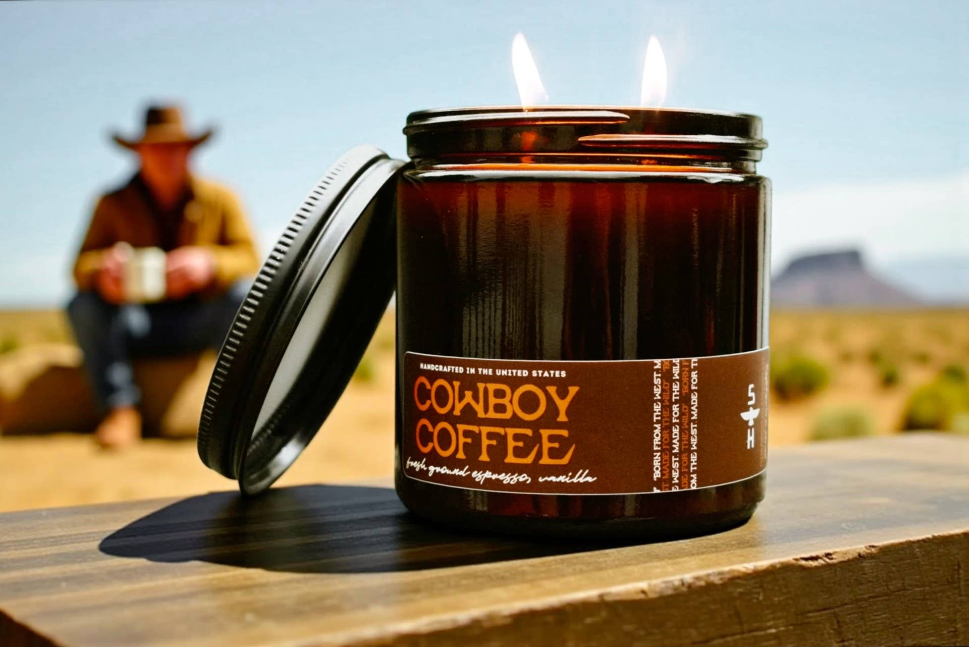 Seventh House Candle - Wholesale Jar/Filled Candle - COWBOY COFFEE - Espresso & Vanilla Candle1