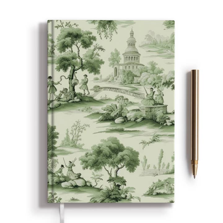 Green Toile Journal for wholesale by JOSIL Paperie & Gift