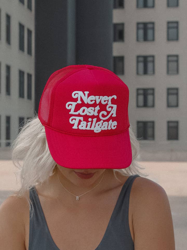 Never Lost a Tailgate Trucker Hat for wholesale by 402threads