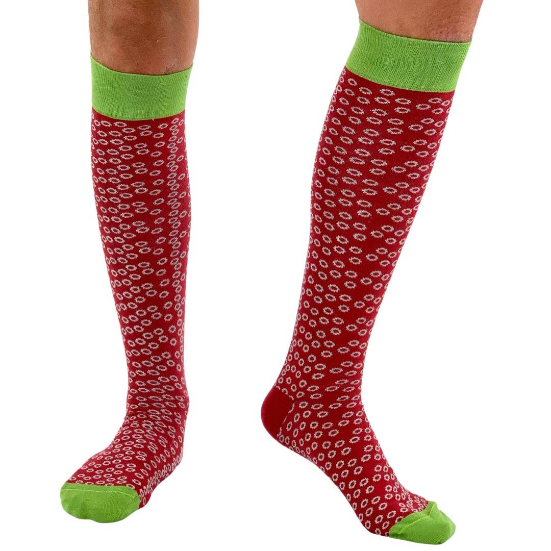C.C.&Co.Srl - Wholesale Socks - Men's - MEN'S COTTON SOCKS WITH RINGS DESIGN COLOR RED COD 379