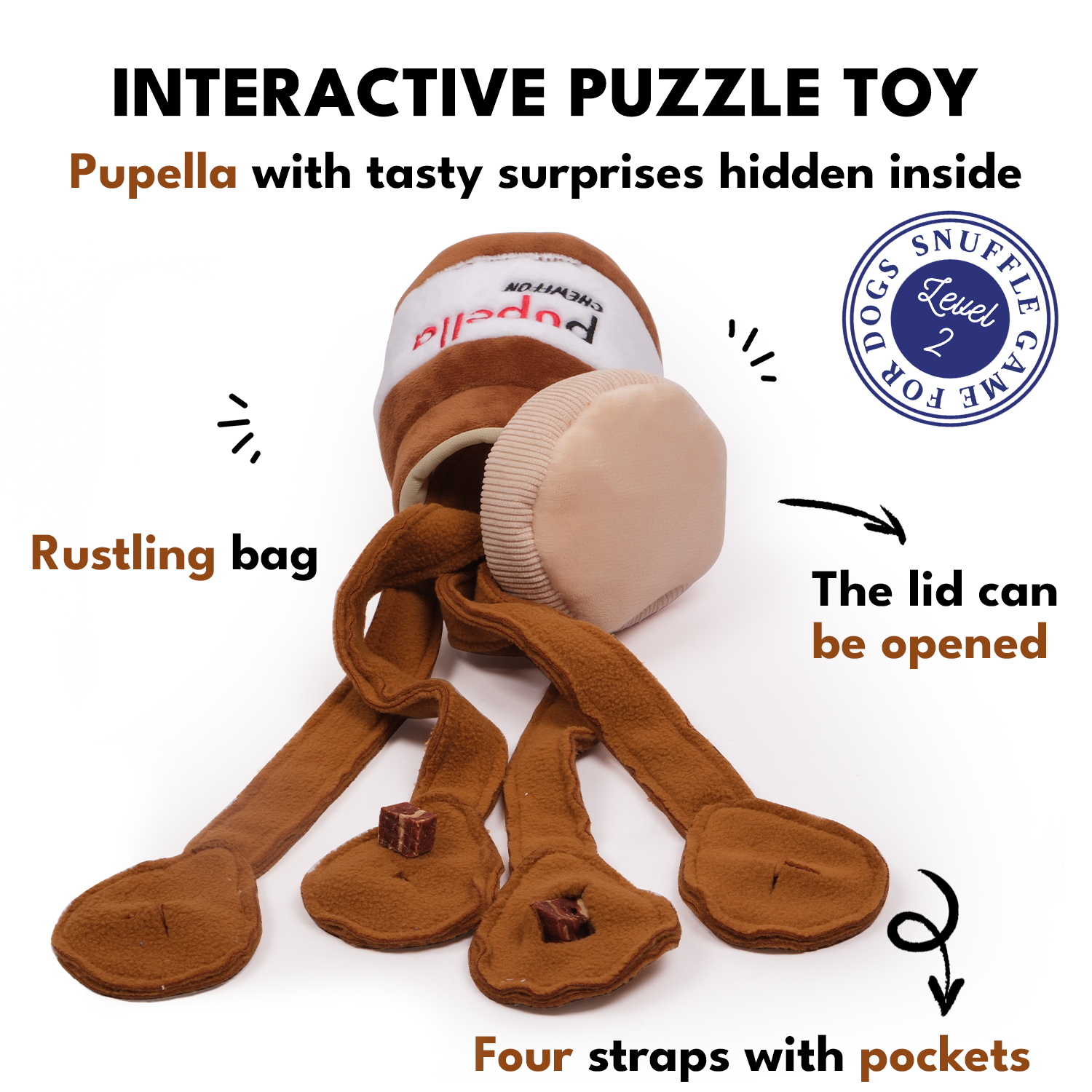 CHEWFFON - Wholesale Pet Plush Toy - Dog - CHEWFFON Pupella Jar Interactive Dog Snuffle Puzzle Toy2