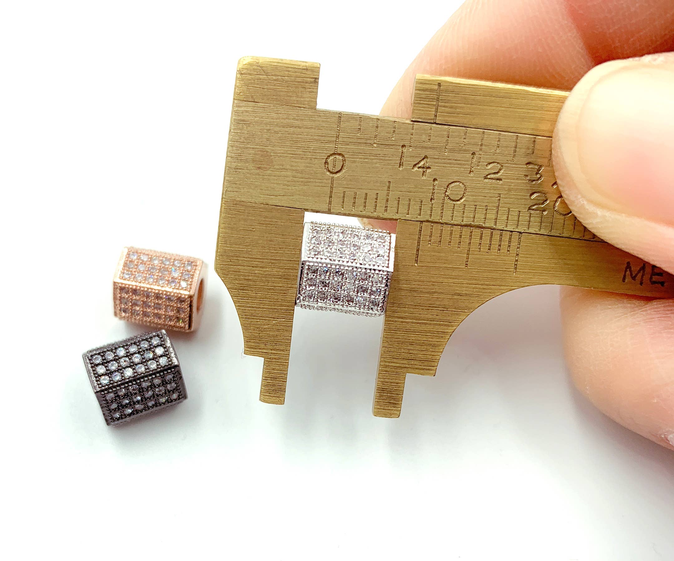 findings4uGem - Wholesale Individual Charm/Pendant - Dainty Cylinder Shape Beads Charm in Gold Filled, BD0162