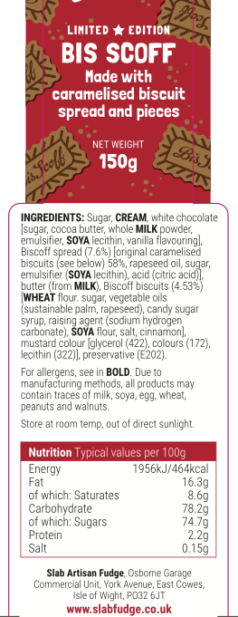 Slab Artisan Fudge - Wholesale Fudge - Bis Scoff Fudge Gift Carton2