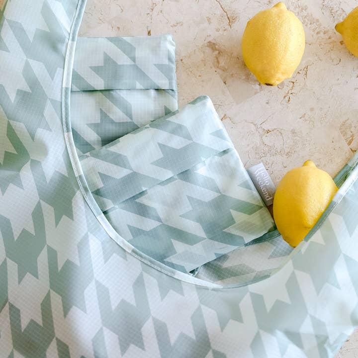 Hello Weekend - Wholesale Grocery/shopping bag - Sage Houndstooth - Shopper Bag6
