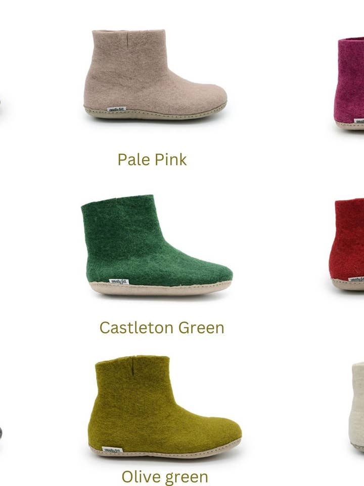 Handmade Wool Felt Ankle Boots with Suede Sole for wholesale by Woollyfelt