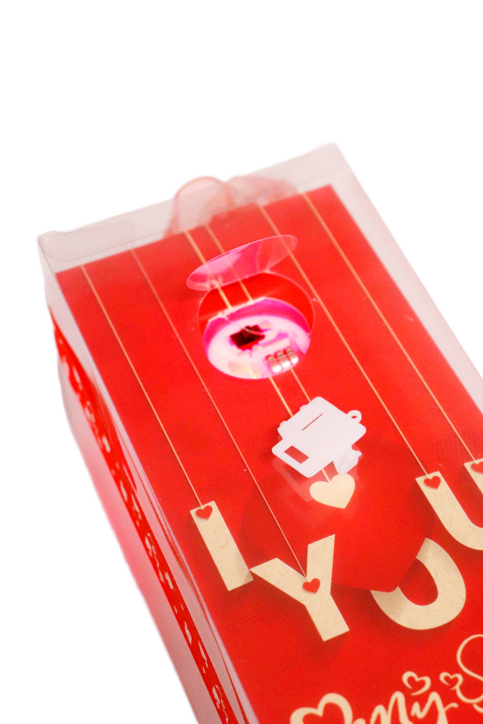 Cap Zone - Wholesale Decorative tabletop object - I Love You Light-Up Pink Heart Teddy Bear Gift Box - 12 Inch4