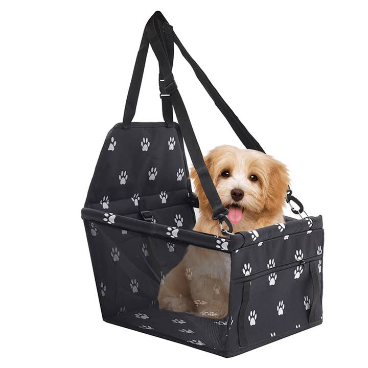 SOGA International Pty Ltd - Wholesale Pet carrier – Cat/dog - SOGA Waterproof Car Seat Pet Booster Black Printed