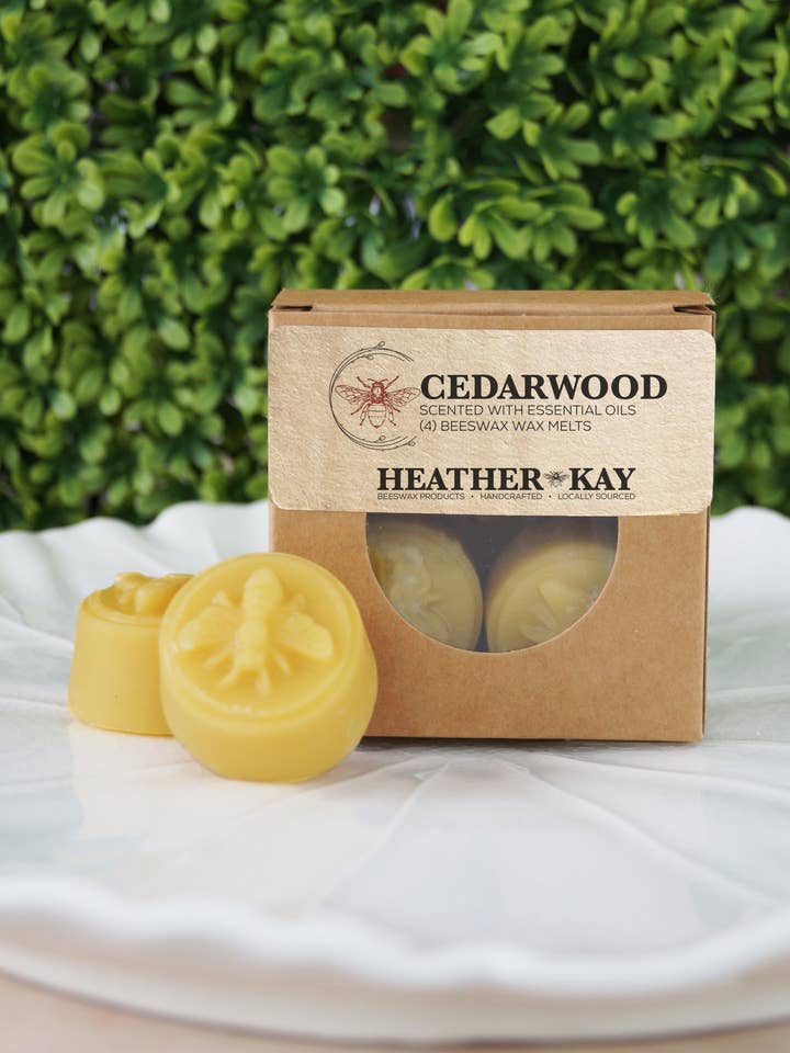 Cedarwood Essential Oil Beeswax Wax Melts for wholesale by Heather Kay Candles