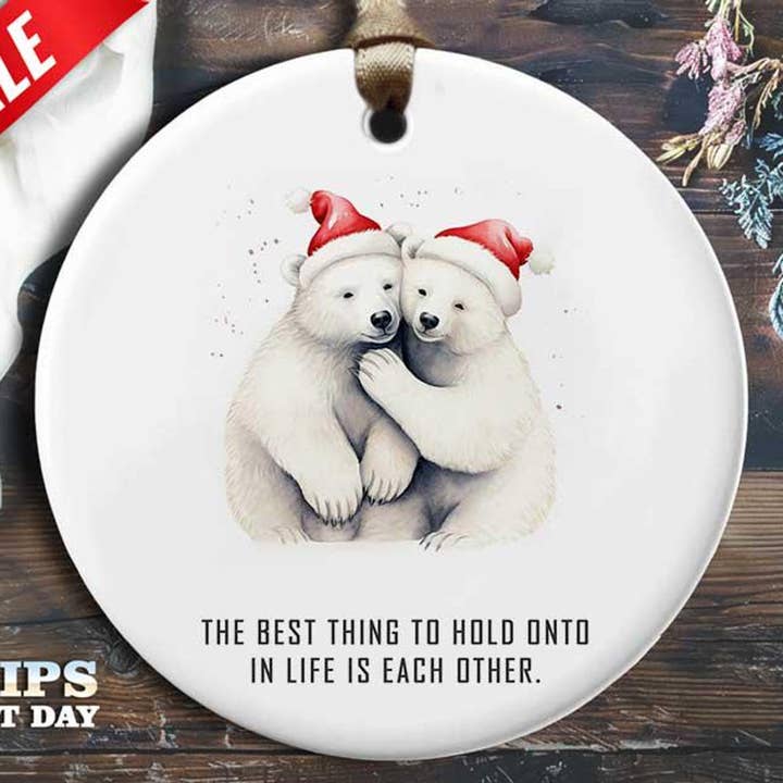 Funny Polar Bear Christmas Ornament - 'The best thing to for wholesale by VenusArtsShop