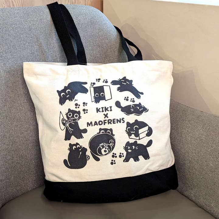 Kiki x Maofriends Canvas Tote Bag for wholesale by Maofriends