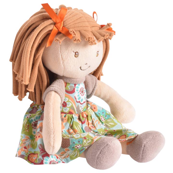 Tikiri Toys LLC - Wholesale Doll - Kids - Libby Lu Brown Hair with Orange Print Dress