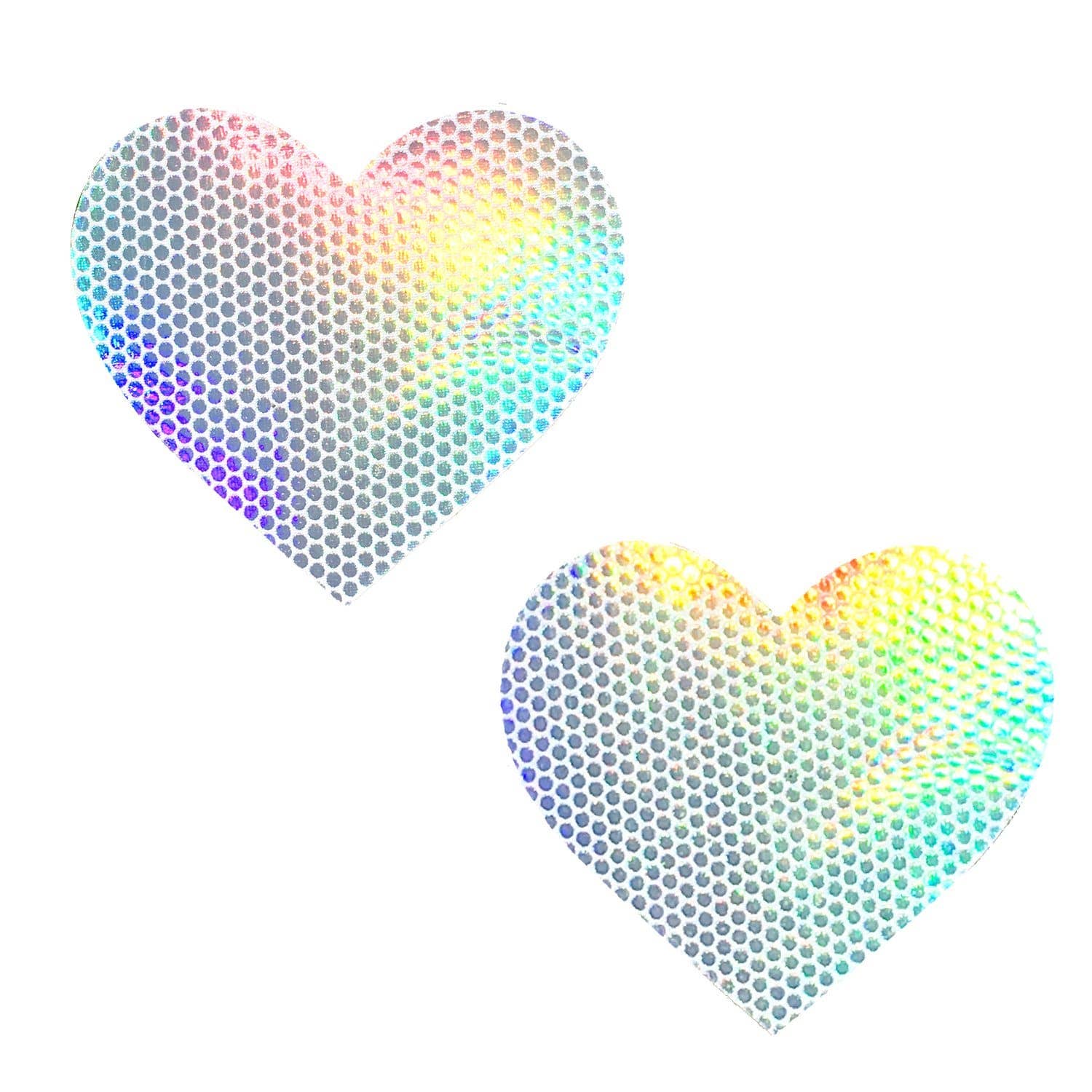 WHI Liquid Party Pure White Holographic I Heart U Nipple Cover Pasties for wholesale on Faire0