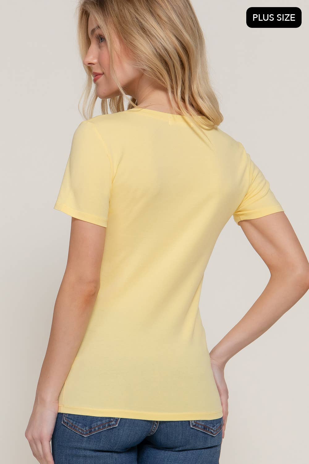 Active Basic | Active USA - Vente T-shirt – femme - [GRANDE TAILLE] Haut à manches courtes en jersey de coton à encolure dégagée28