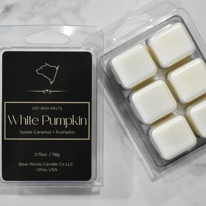 White Pumpkin Wax Melt for wholesale by Bear Wicks Candle Co, LLC