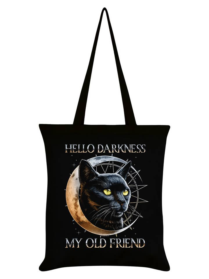 Hello Darkness My Old Friend Black Tote Bag for wholesale by Grindstore