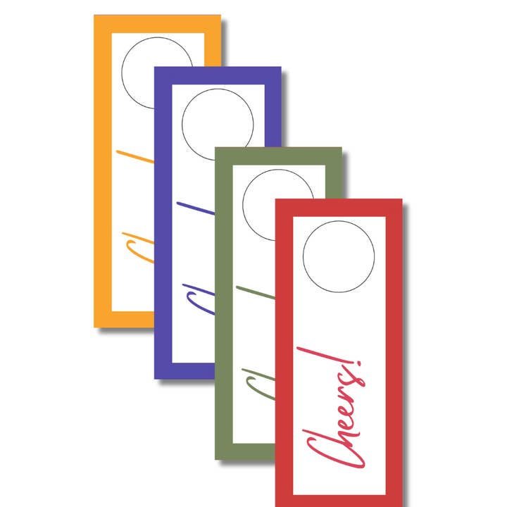 Skål! Presentetiketter för vinflaskor – Set om 6, tillverkade i USA för wholesale av Duncan Sister Designs