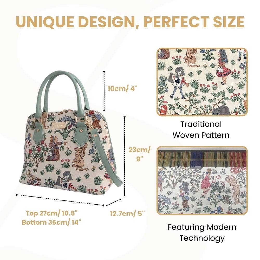 SignareArt - Wholesale Top Handle Bag - Women's - CONV-ALICE | Charles Voysey Alice in Wonderland Convertible Top Handle Purse Handbag1