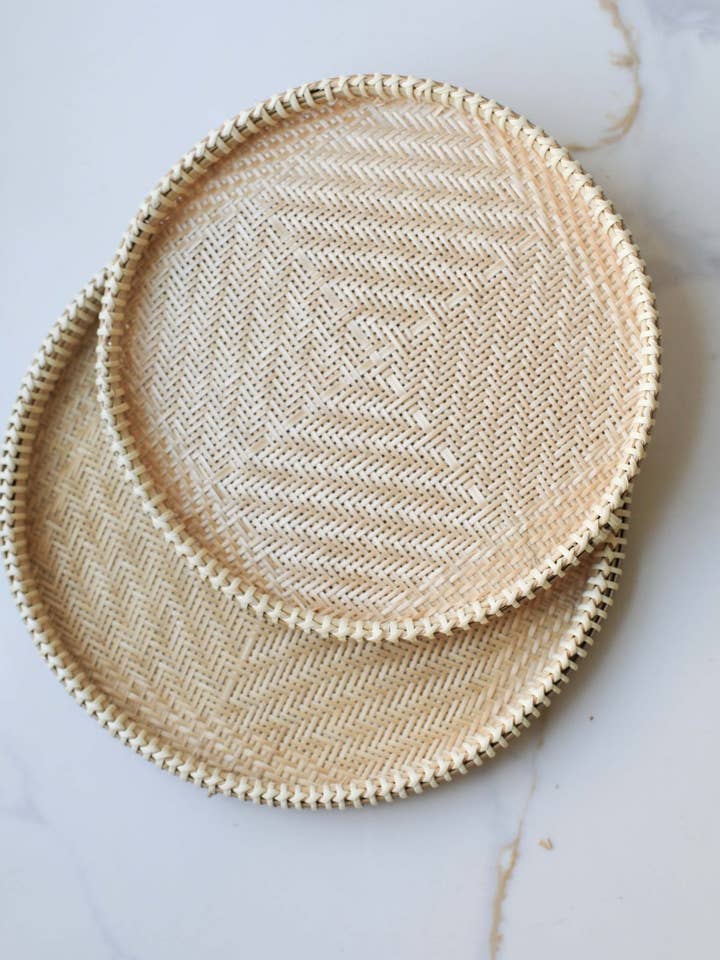 Bandeja Redonda Tejida de Bambú para venta al por mayor de Fodory
