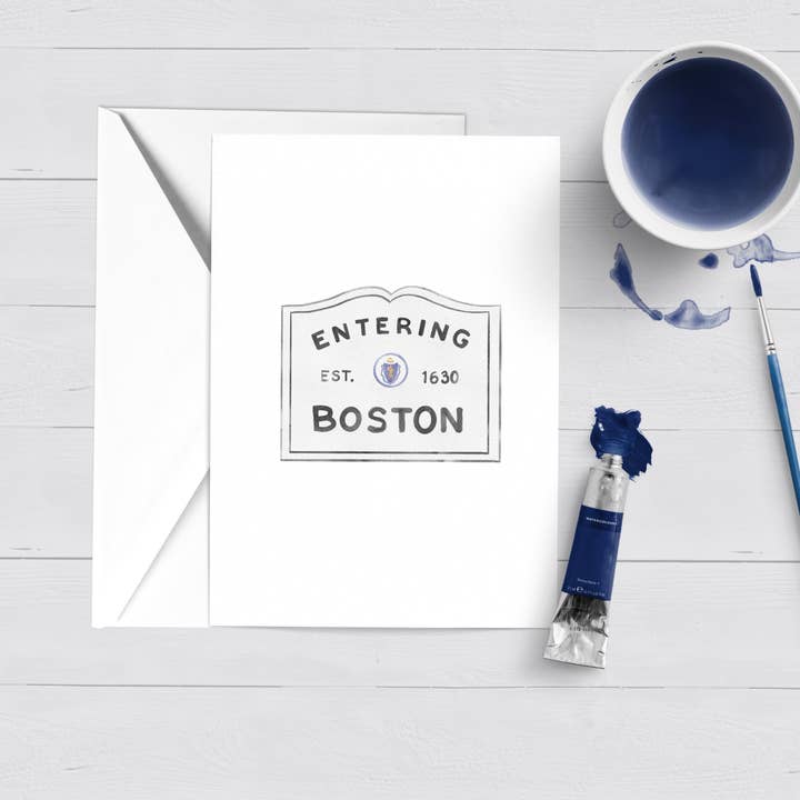 Coffret de cartes de voeux Entrer à Boston dans le Massachusetts pour la vente par WonderfullyWrittenCo