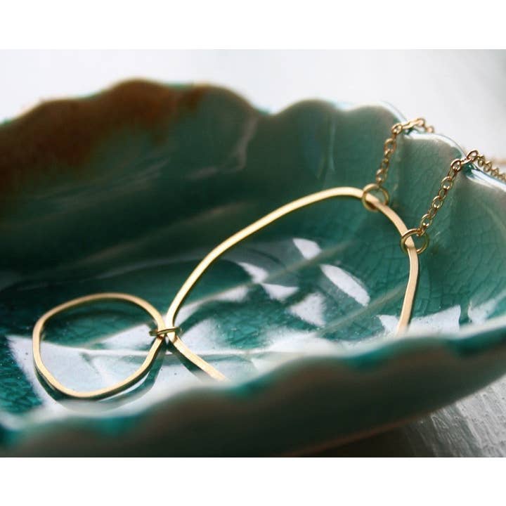 NEA - Wholesale Pendant/charm necklace - Two Circle Pendant Necklace, Organic Gold Minimal Necklace5