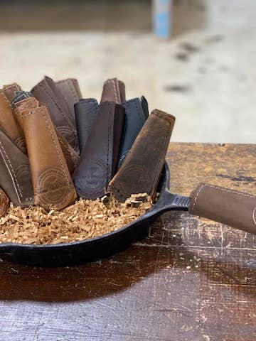 Cast Iron skillet handle cover for wholesale by Home State Made