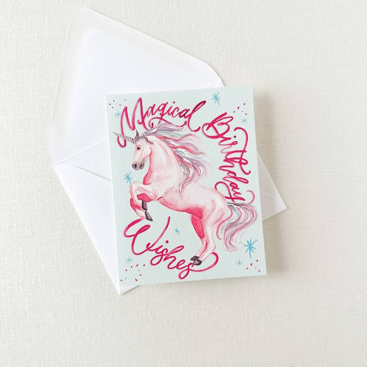 Paper Betty - Wholesale Birthday Card - Unicorn Magical Birthday Wishes Greeting Card1