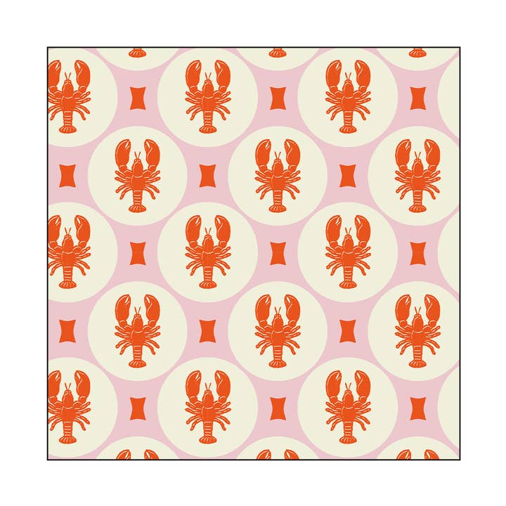 Lobster printed paper napkin x20 for wholesale by Opjet Paris