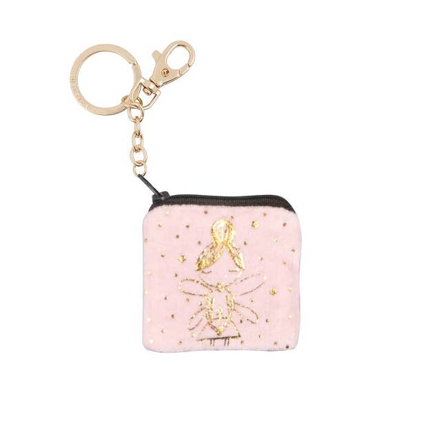 Key Chain - Coin Pouch PRINCESS FAIRY ON PINK for wholesale by Elegant Gifts