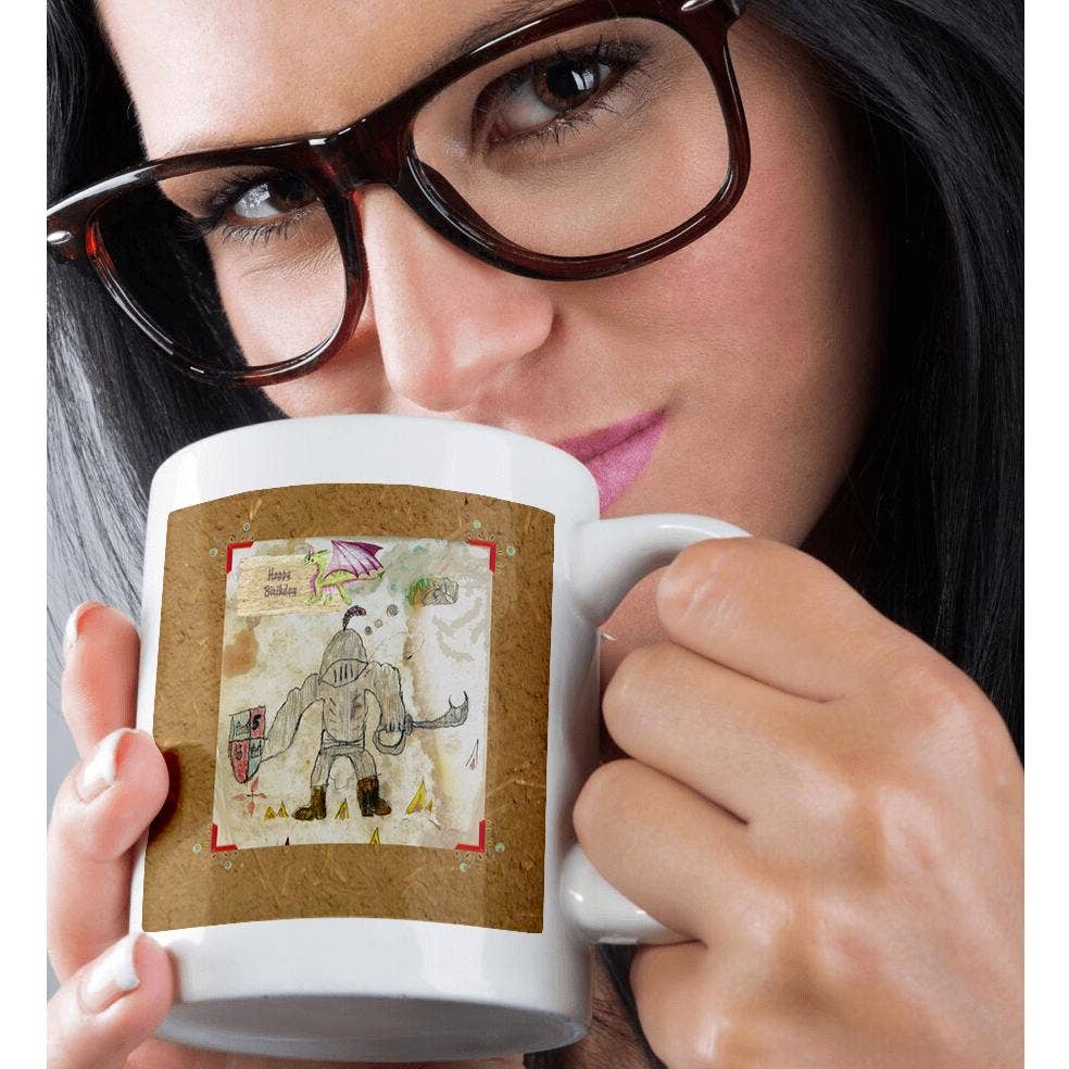 3dRose - Wholesale Coffee Mug - 3dRose, Image of Birthday Knight Thinking of Dragons, Mug9