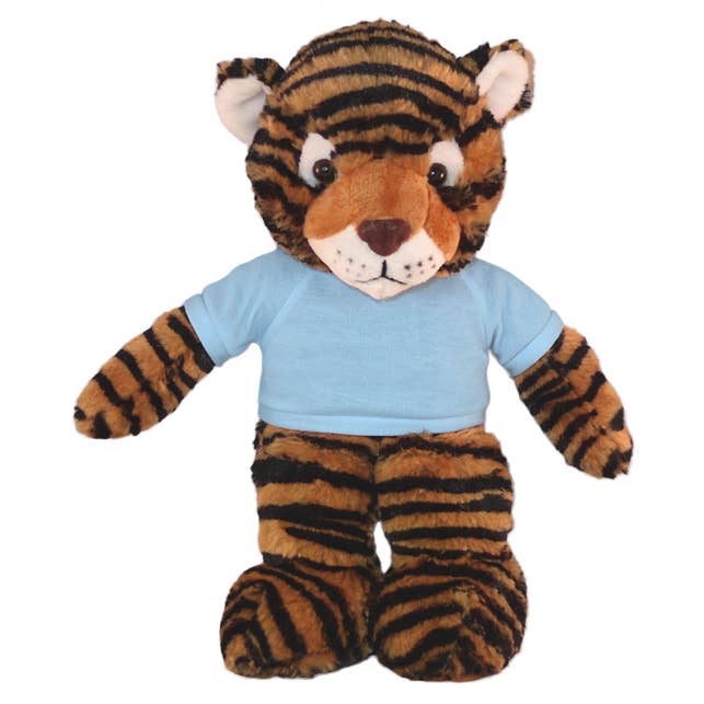 Plushland - Vendita all'ingrosso Peluche - Bambini e neonati - Peluche Floppy Tiger con maglietta personalizzata 12"0