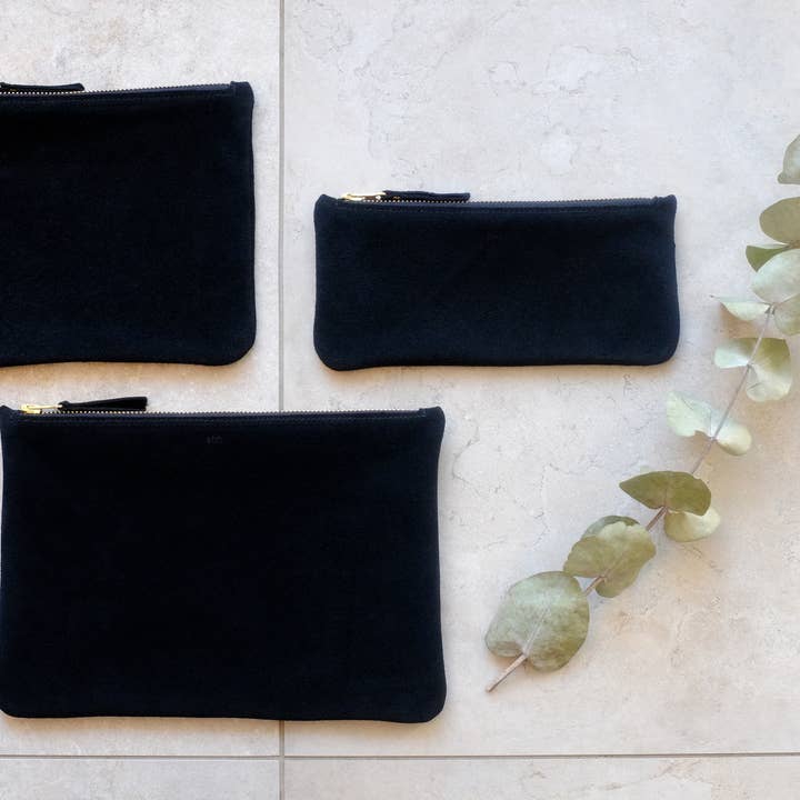 shh manufaktur – wholesale Pouch – Women’s – Suede Zipper Pouch Pouch Black