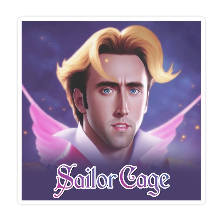 Sailor Cage Sailor Moon Sjov Nicolas Cage klistermærke for engroshandel hos Sticker Bull