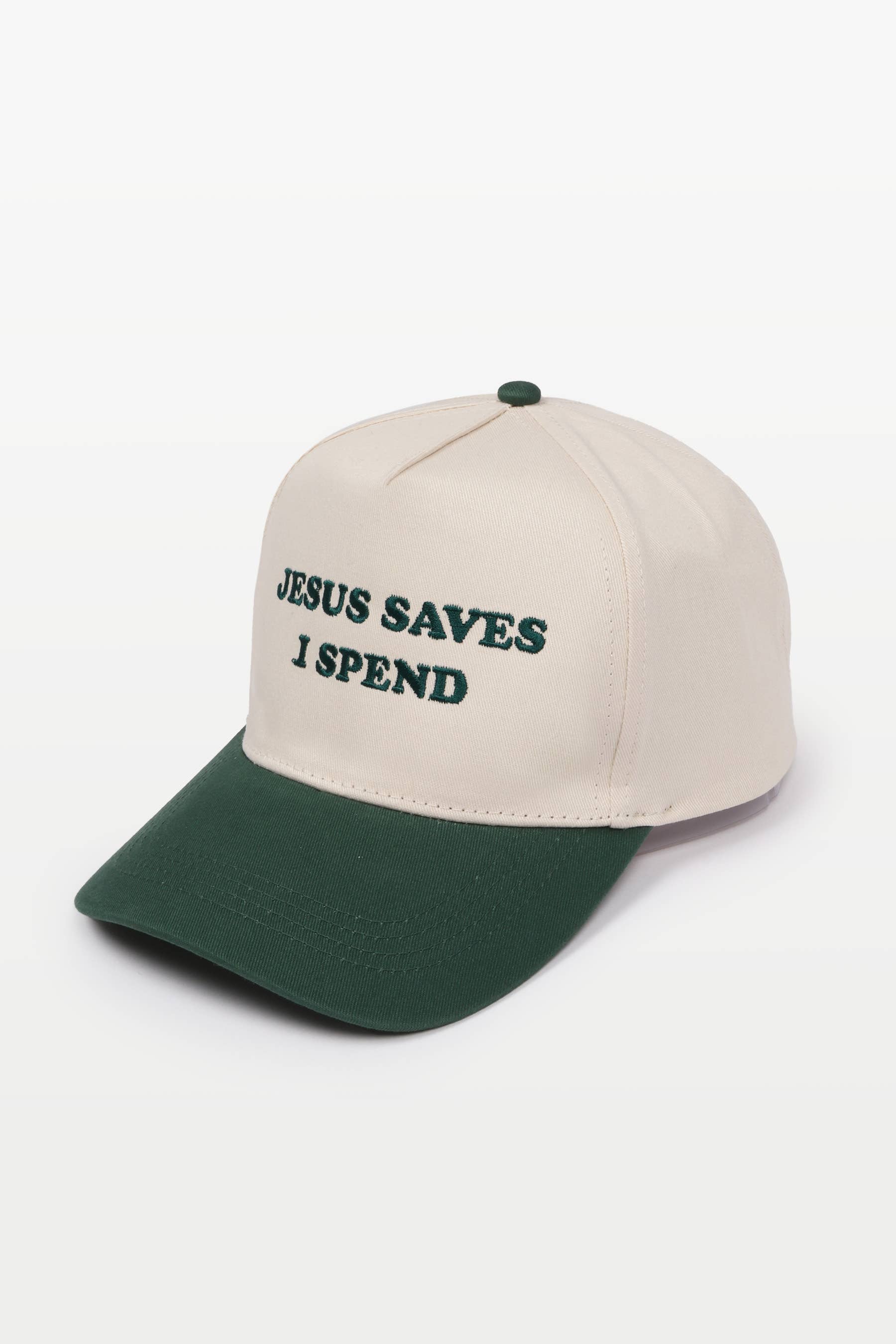 David And Young - Wholesale Baseball Cap - Women's - JESUS SAVES I SPEND Embroidery 5 Panel Baseball Cap3