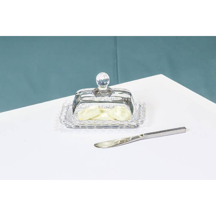 Abbott - Wholesale Decorative Plate/Dish/Bowl - 2Pc Rect Ball Rim Covered Dish-4.5"L-9611