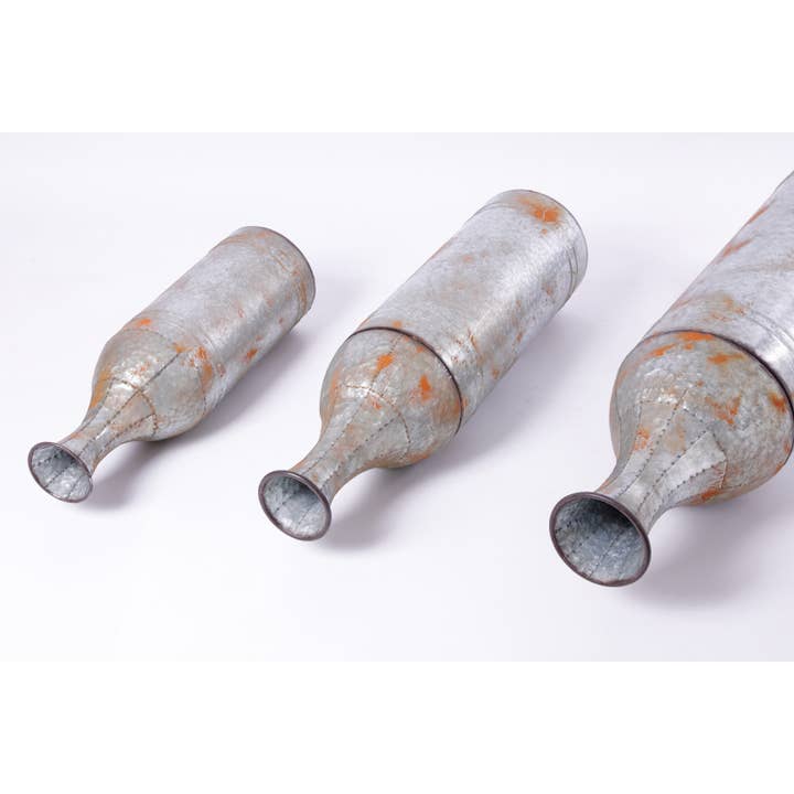 Quickway Imports - Wholesale Vase - Galvanized Metal Floor Vase Decoration1