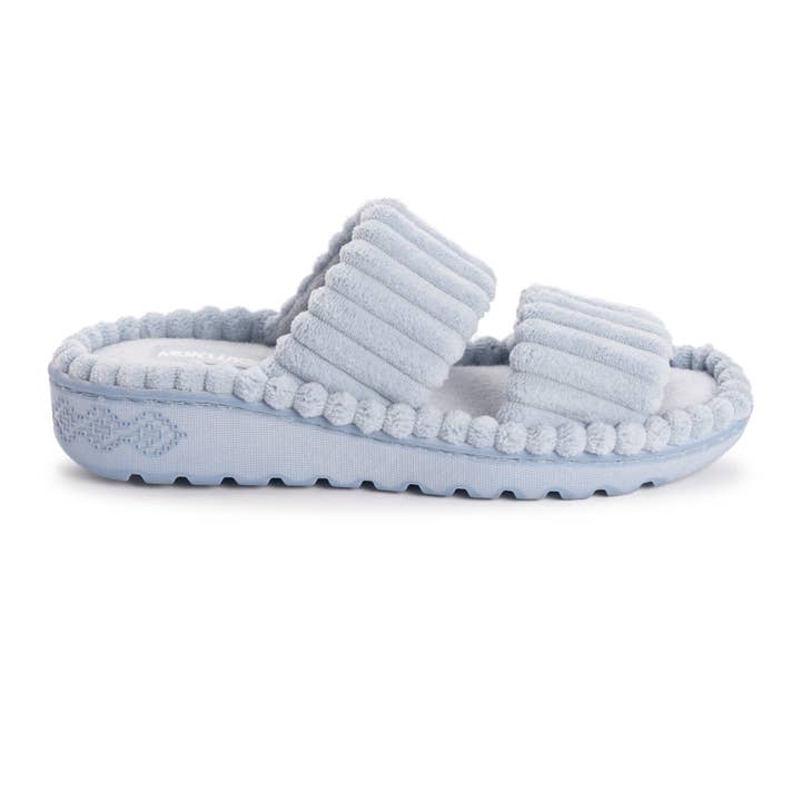 Muk Luks - Wholesale Slides - Women's - Women's Double Strap Slide-Cloud Ribbed Terry7