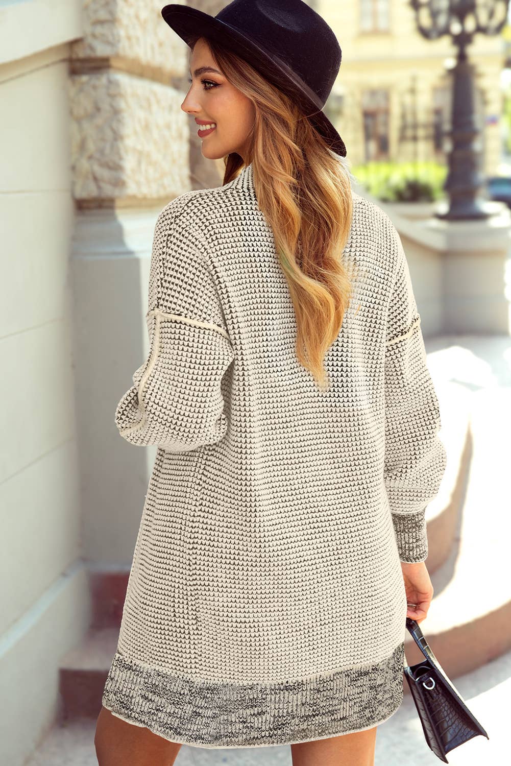 1 the Woman - Wholesale Cardigan - Women's - Plaid Knitted Long Open Front Cardigan - 8 Colors14