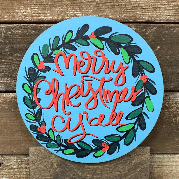 Merry Christmas Y'all Topper for wholesale by Birch and Boulder LLC